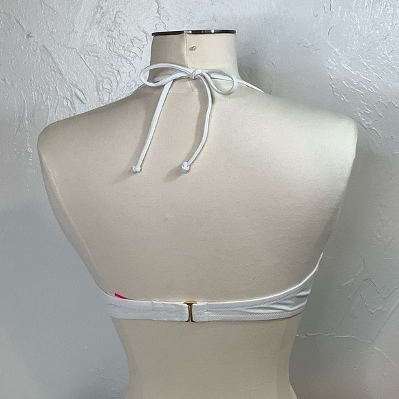 Victoria’s Secret Aqua Waves sequins bandeau strapless bikini top SZ 34B EUC - Picture 2 of 12